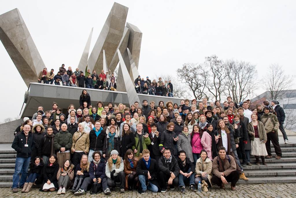 David, Sven and Bjarke in Poznan with youth from around the world